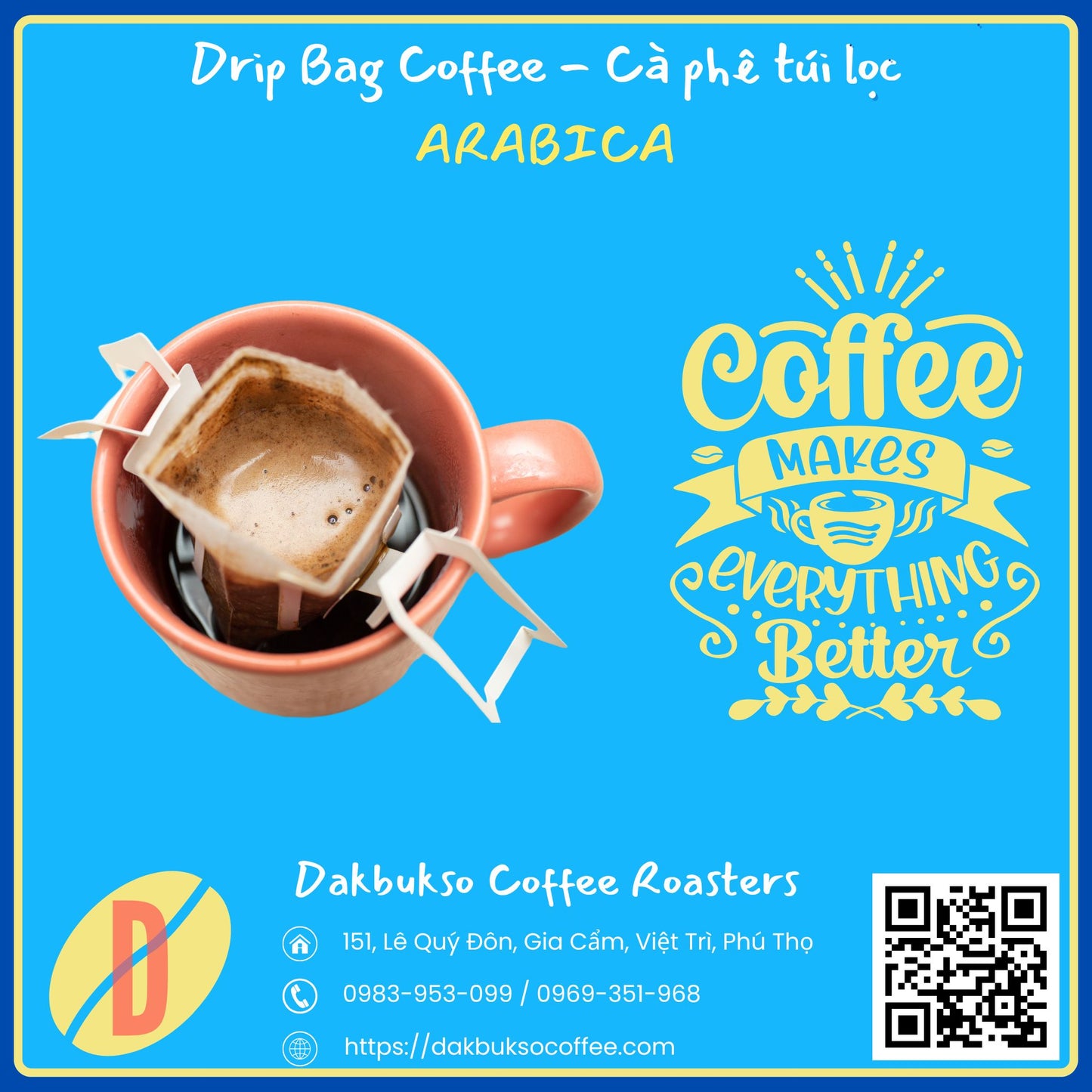 Cà phê túi lọc Arabica Dakbukso - Dakbukso Coffee Roasters